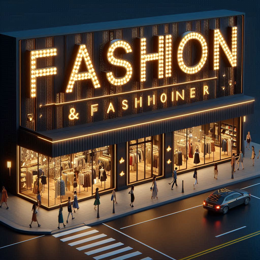 Hình ảnh bộ chữ đèn led và logo thời trang ăn khách