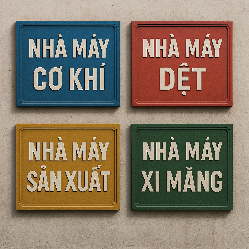 Biển hiệu các nhà máy
