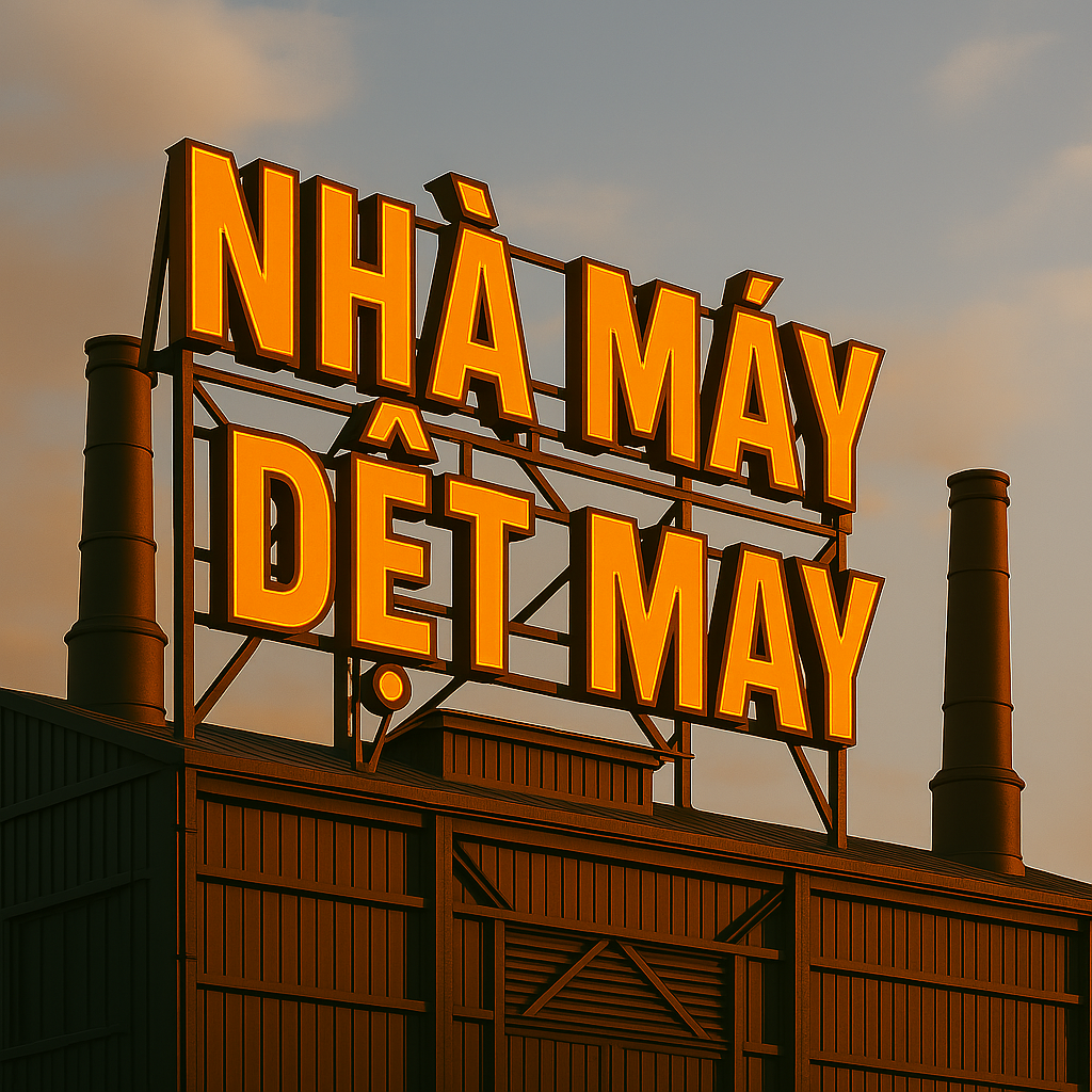 Biển hiệu nhà máy dệt may